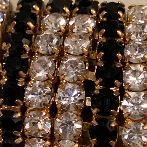 Elegant Black and Gold Crystal Hairband, great condition , made in Paris, France main image 8
